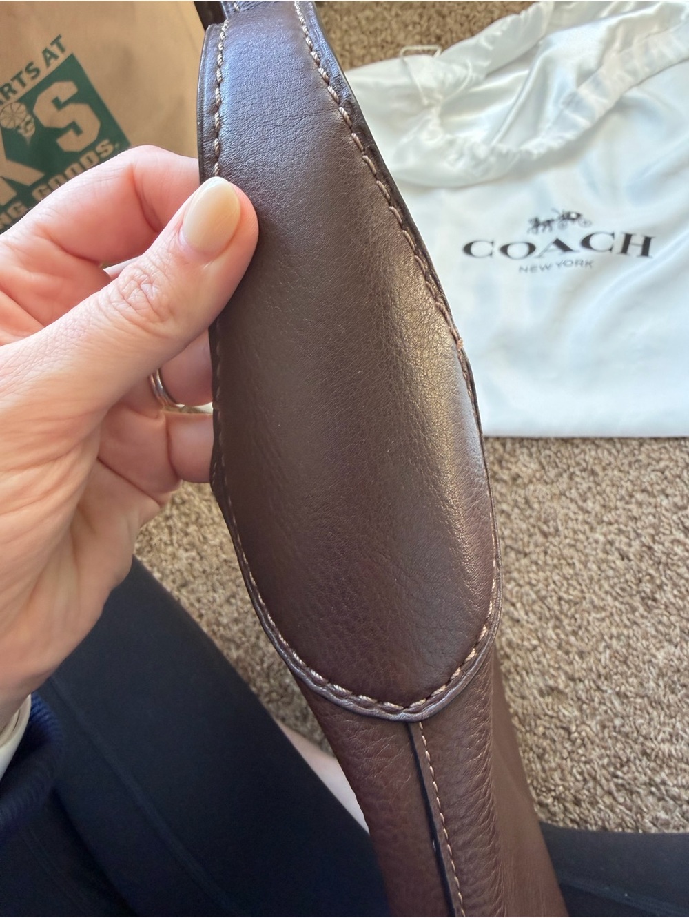 Coach Brooklyn 28 Chocolate Brown Pebbled Leather Shoulder Bag - Picture 3 of 10